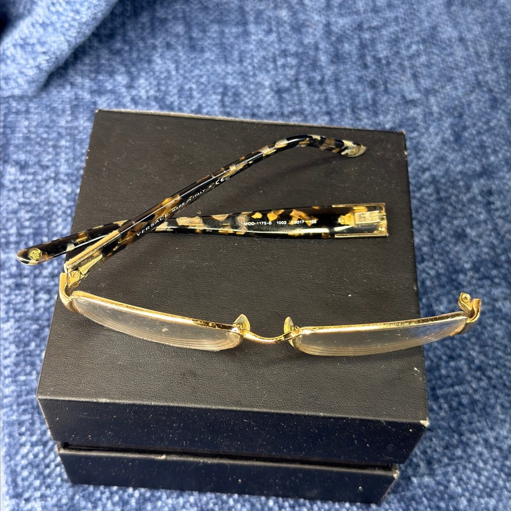 Versace Women 53-17-135 Gold Tortoise Metal Rectangular MOD 1175-B *Frames Only*